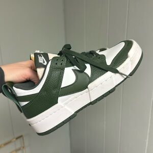 Green and white platform nikes